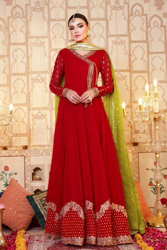 Picture of Asma & Sidra - Kalidaar Frocks - Raspberry - Available at Raja Sahib