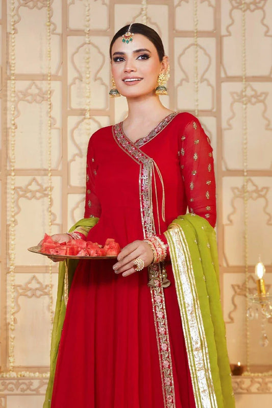 Picture of Asma & Sidra - Kalidaar Frocks - Raspberry - Available at Raja Sahib
