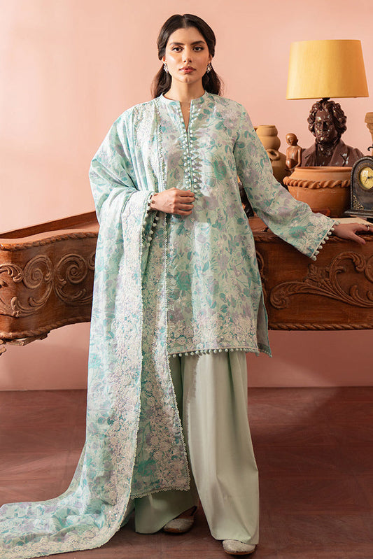 Picture of <!--gu-->Cross Stitch - Seher Unstitched Premium Cambric Collection - Mint Haze - Available at Raja Sahib