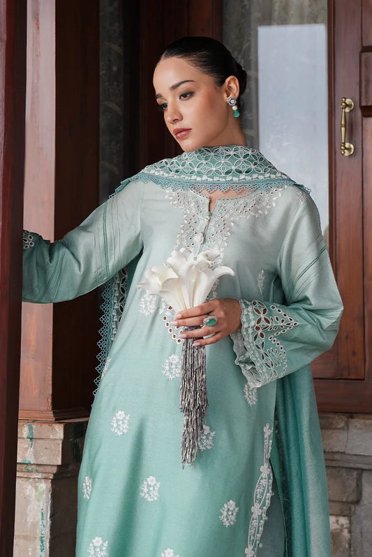 Picture of <!--gn-->Cross Stitch - Satin De Luxe Unstitched Premium Collection - Aqua Melody - Available at Raja Sahib