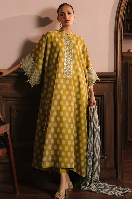 Picture of <!--gg-->Cross Stitch - Wedding Festive Unstitched Collection - Olive Drab - Available at Raja Sahib