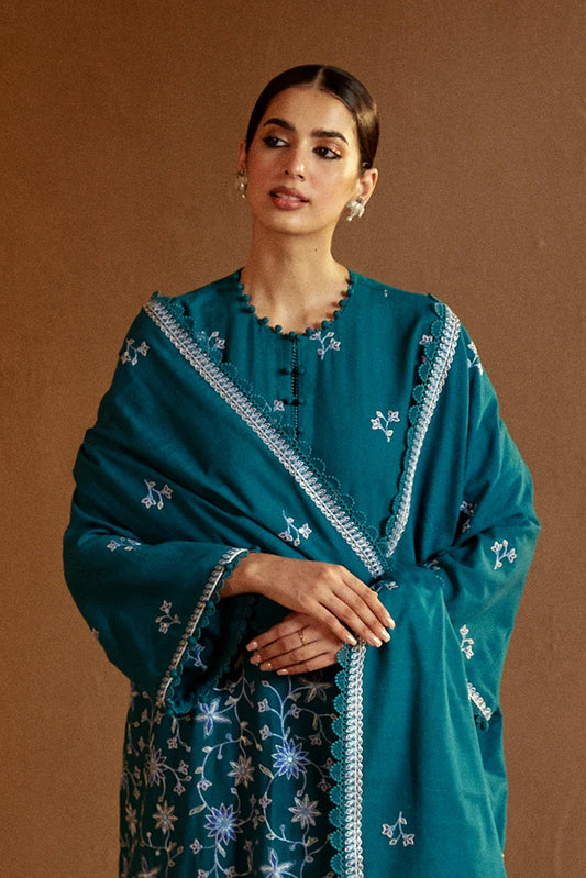 Picture of <!--fv-->Cross Stitch - Winter Unstitched Collection 2024 - Turquoise Meadow - Available at Raja Sahib