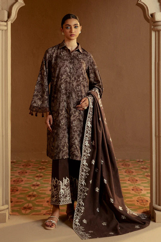 Picture of <!--fs-->Cross Stitch - Winter Unstitched Collection 2024 - Nutmeg Noir - Available at Raja Sahib