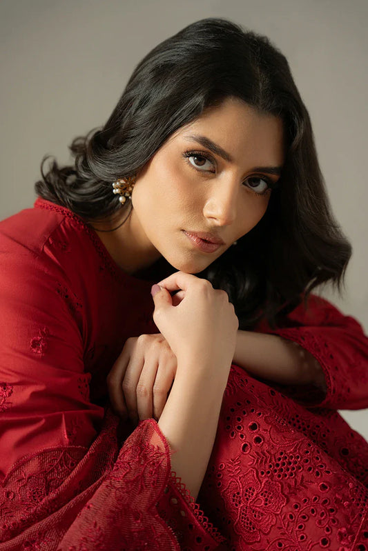 Picture of Cross Stitch - Chikankari Edit Vol 1 - Carmine Gris - Available at Raja Sahib