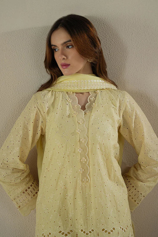 Picture of Cross Stitch - Chikankari Edit Vol 1 - Lemon Zest - Available at Raja Sahib