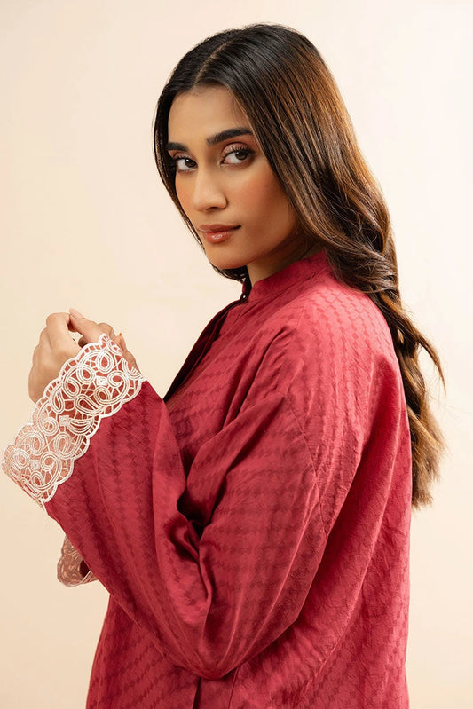 Picture of Cross Stitch - Brick Red - 2 Piece - Available at Raja Sahib