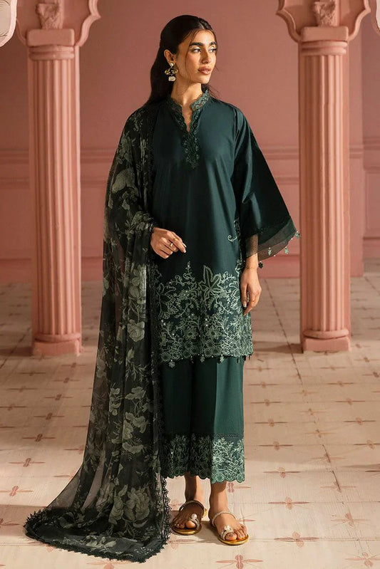 Picture of Cross Stitch - Unstitched Lawn Collection - Viridian Green - Available at Raja Sahib
