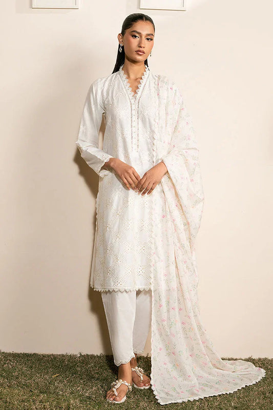 Picture of Cross Stitch - Mahiri Unstitched Embroidered Collection Vol 2 - Ivory Glint - Available at Raja Sahib