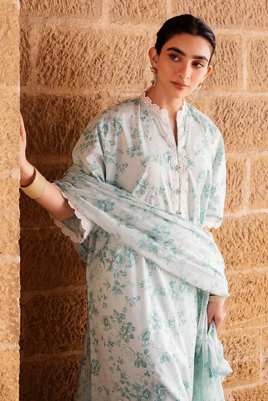 Picture of Cross Stitch - Unstitched Eid Lawn Collection - Subtle Aqua - Available at Raja Sahib