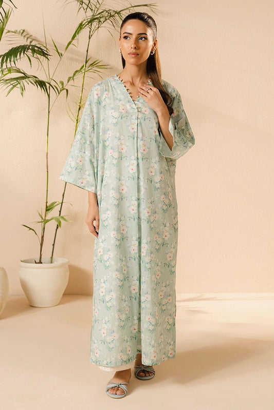 Cross Stitch - Aqua Mint Printed Lawn Shirt