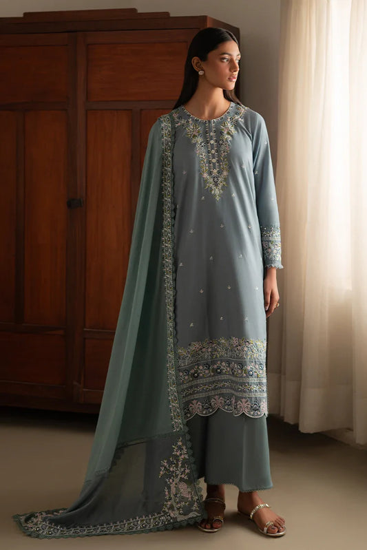 Picture of <!--bp-->Cross Stitch - Mahiri Unstitched Embroidered Collection Vol 3 - Moonlight Blue - Available at Raja Sahib