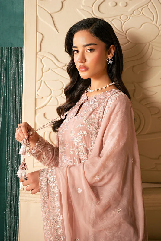 Picture of Cross Stitch - Luxe Atelier Unstitched Luxury Collection - Rosy Mist - Available at Raja Sahib