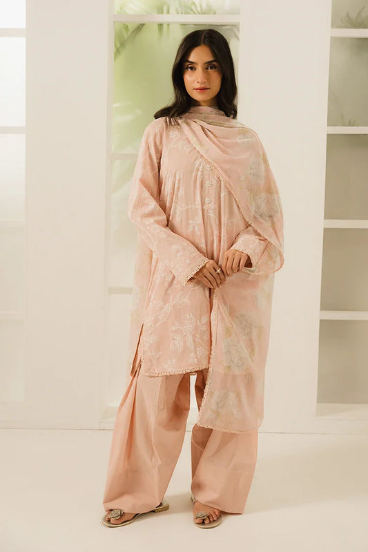 Picture of Cross Stitch - Prints Daily Lawn Collection Vol 3 - Coral Dust - Available at Raja Sahib