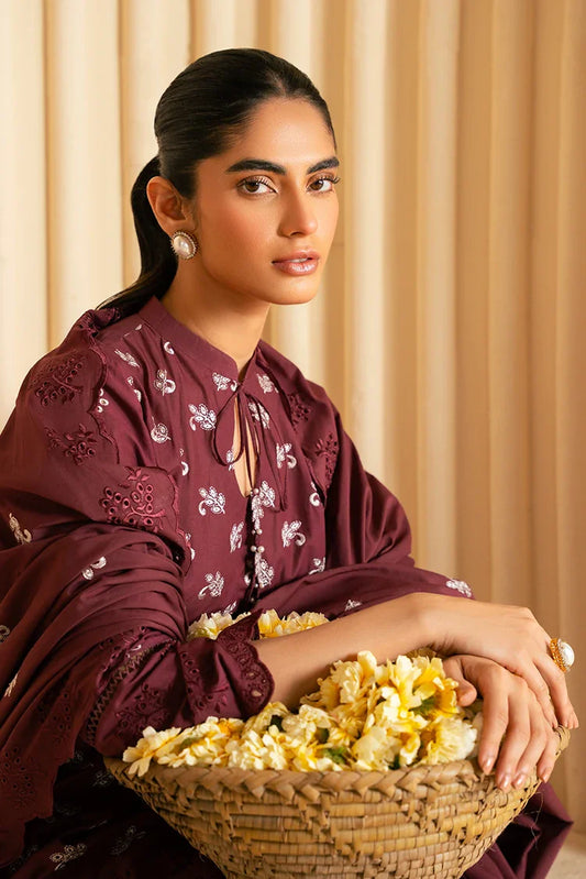 Picture of Cross Stitch - Chikankari Edit Vol 3 - Celestial Berry - Available at Raja Sahib