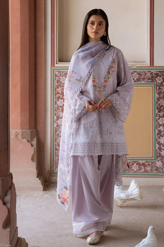 Picture of <!--ag-->Cross Stitch - Unstitched Eid Lawn - Violet Posy - Available at Raja Sahib