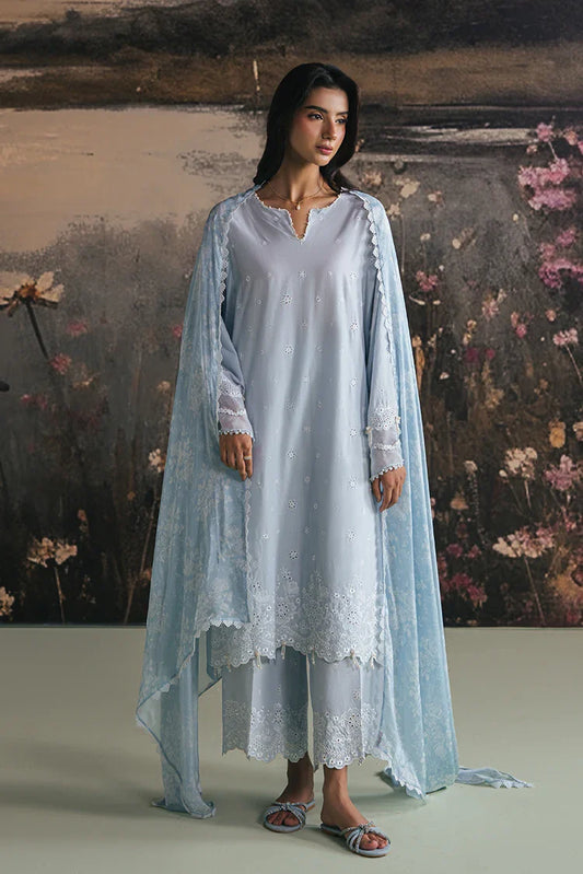 Picture of Cross Stitch - Embroidered Lawn Edit Vol 1 - Whispy Blue - Available at Raja Sahib