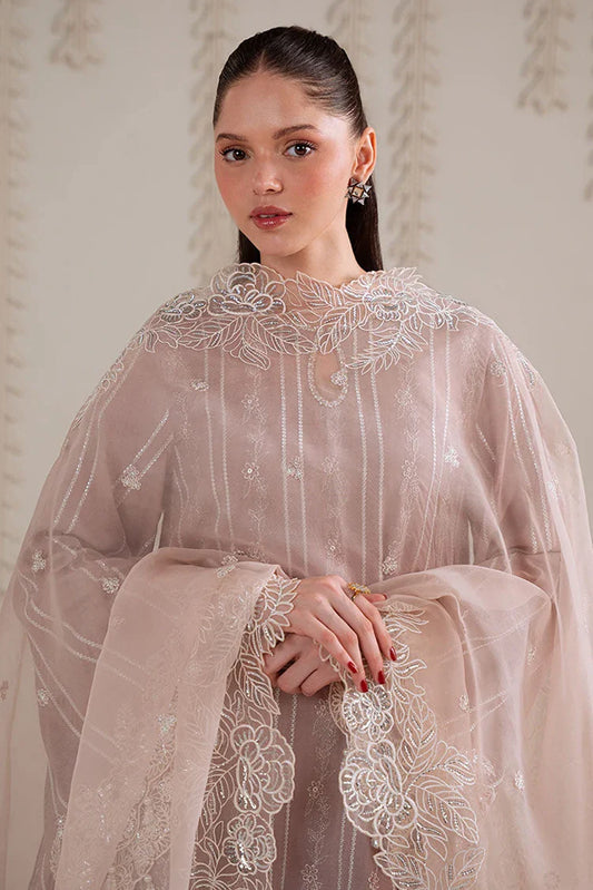 Picture of Cross Stitch - 3 PC Silk Embroidered Suit - Burnt Sand - Available at Raja Sahib