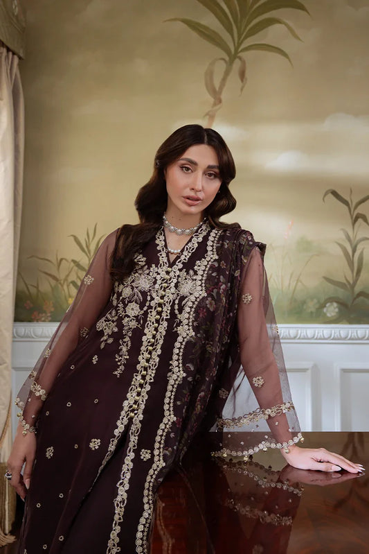 Picture of Cross Stitch - Unstitched Wedding Collection - Plum Rouge - Available at Raja Sahib