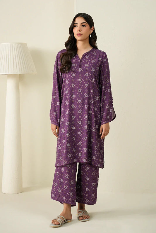 Picture of Cross Stitch - Daily Linen Edit Vol 1 - 2 Piece - Deep Mauve - Available at Raja Sahib