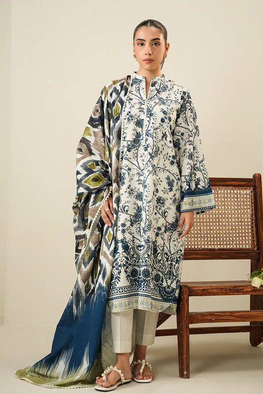 Picture of Cross Stitch - Daily Khaddar Edit - 3 Piece - Beige Verve - Available at Raja Sahib