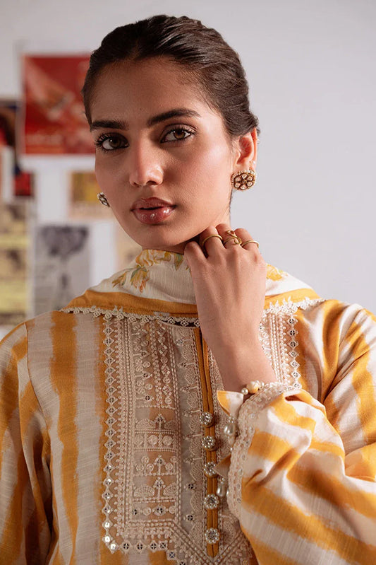 Picture of Cross Stitch - Unstitched Winter Collection - Ochre Bliss - Available at Raja Sahib