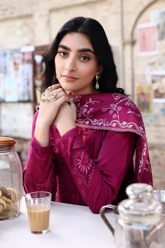 Picture of Cross Stitch - Unstitched Winter Collection - Fuchsia Thread - Available at Raja Sahib