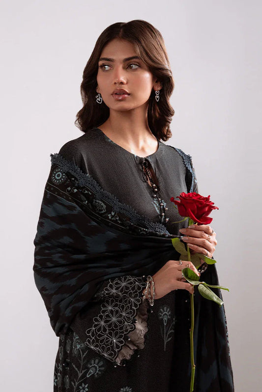 Picture of Cross Stitch - Unstitched Winter Collection - Shadow Teal - Available at Raja Sahib
