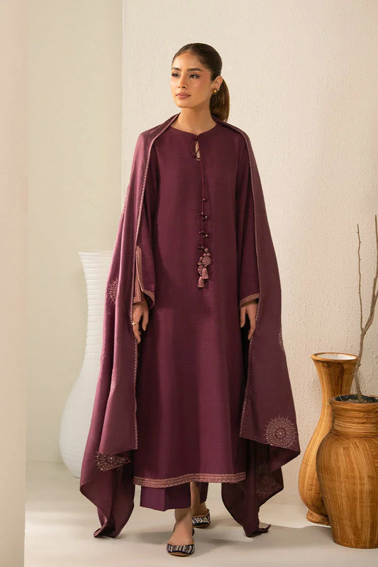 Picture of Cross Stitch - Exclusive Pret - Plum Berry - 2 Piece - Shirt & Dupatta - Available at Raja Sahib