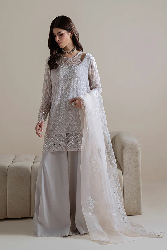 Picture of Cross Stitch - Unstitched Chiffon Edit Vol 1 - Moonlit Mist - Available at Raja Sahib