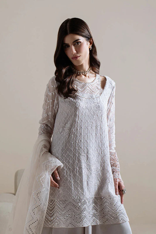 Picture of Cross Stitch - Unstitched Chiffon Edit Vol 1 - Moonlit Mist - Available at Raja Sahib