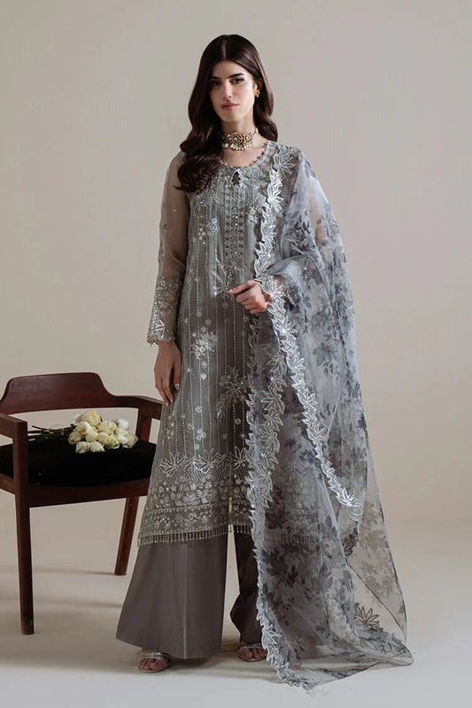 Picture of Cross Stitch - Unstitched Chiffon Edit Vol 1 - Smoky Radiance - Available at Raja Sahib