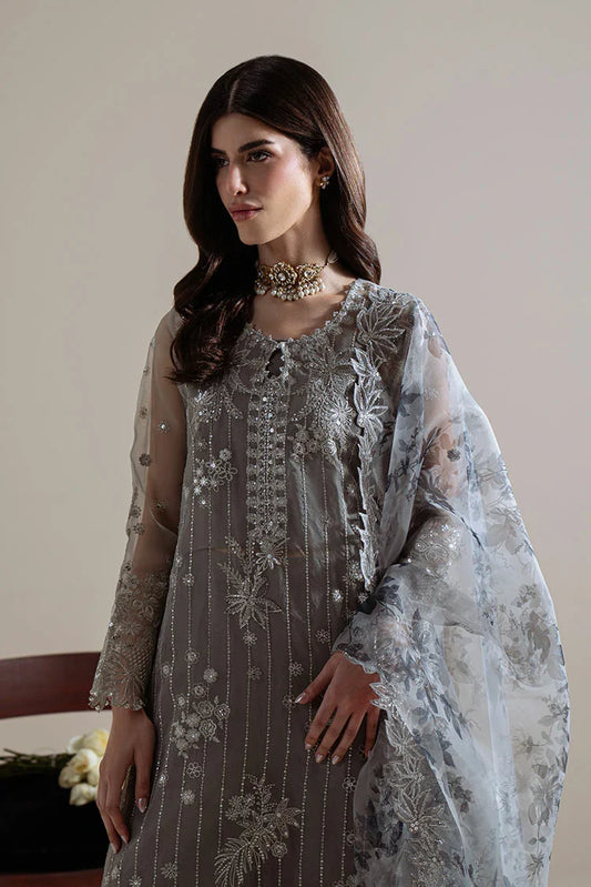 Picture of Cross Stitch - Unstitched Chiffon Edit Vol 1 - Smoky Radiance - Available at Raja Sahib