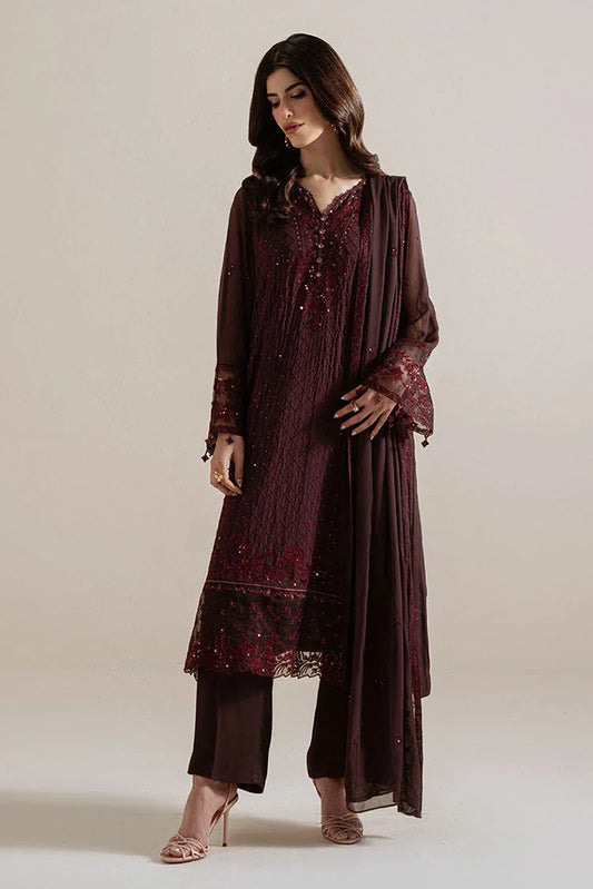 Picture of Cross Stitch - Unstitched Chiffon Edit Vol 1 - Velvet Dusk - Available at Raja Sahib