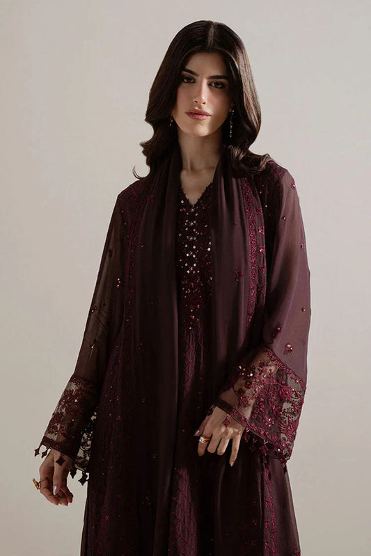 Picture of Cross Stitch - Unstitched Chiffon Edit Vol 1 - Velvet Dusk - Available at Raja Sahib