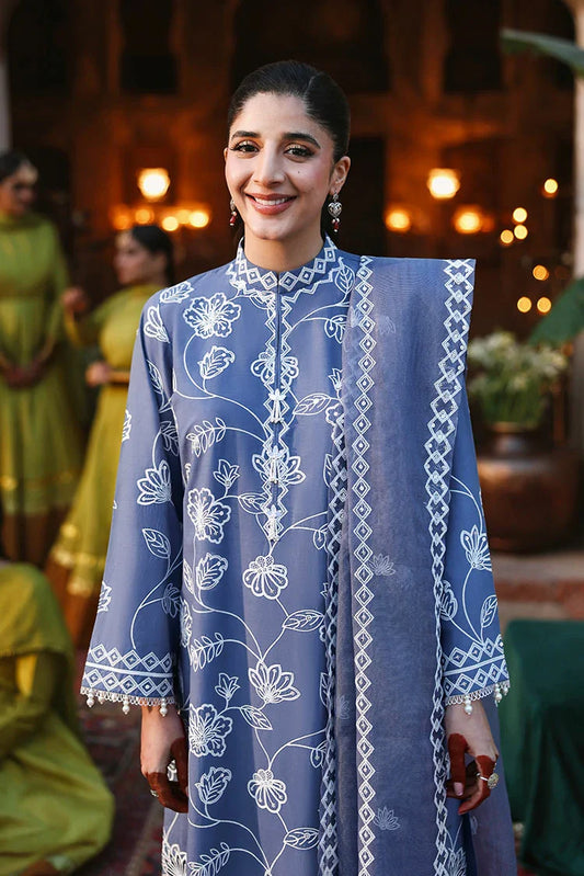 Picture of Cross Stitch - Unstitched Premium Eid Lawn - Ethnic Blue - Available at Raja Sahib