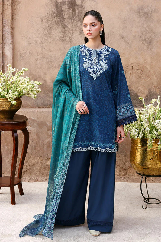 Picture of Cross Stitch - Unstitched Premium Eid Lawn - Prussian Waves - Available at Raja Sahib