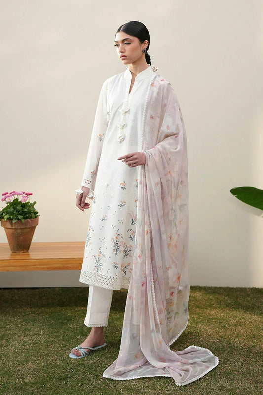 Picture of Cross Stitch - Mahiri Unstitched Collection Vol 2 - Pristine Ivory - Available at Raja Sahib