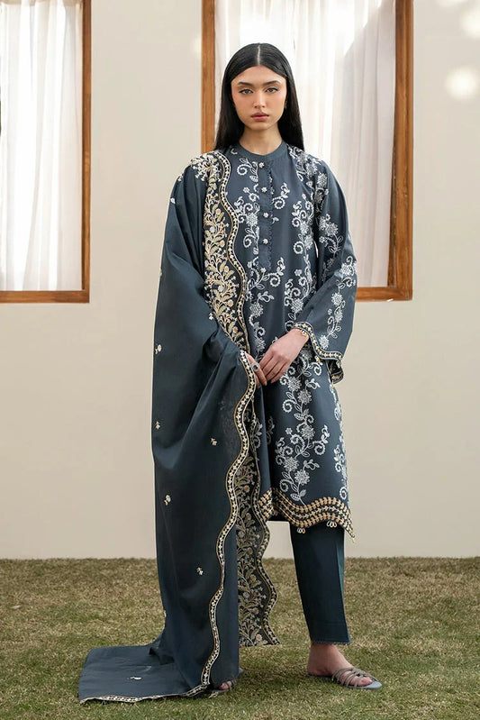 Picture of Cross Stitch - Mahiri Unstitched Collection Vol 2 - Ombre Blue - Available at Raja Sahib