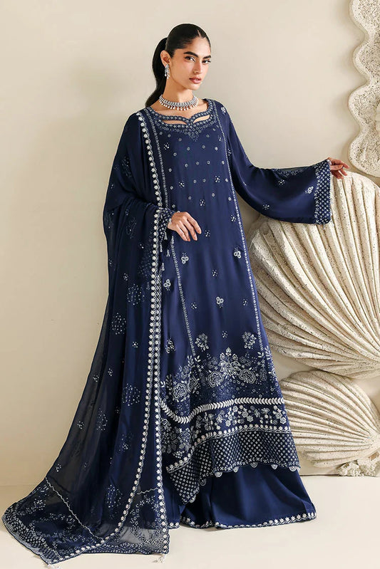 Picture of Cross Stitch - Embroidered Chiffon Edit Vol 2 - Indigo Muse - Available at Raja Sahib