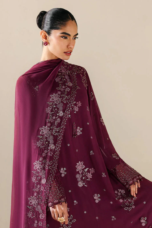 Picture of Cross Stitch - Embroidered Chiffon Edit Vol 2 - Ruby Garnet - Available at Raja Sahib