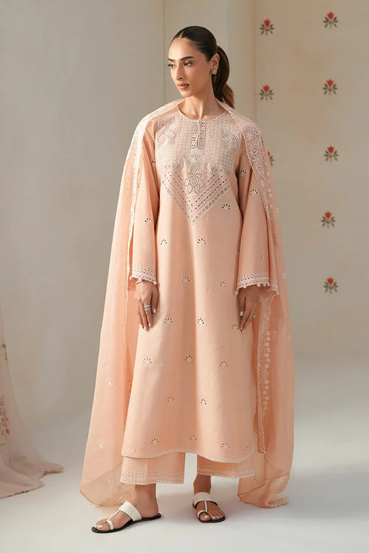 Picture of Cross Stitch - Chikankari Edit Vol 2 - Petal Peach - Available at Raja Sahib