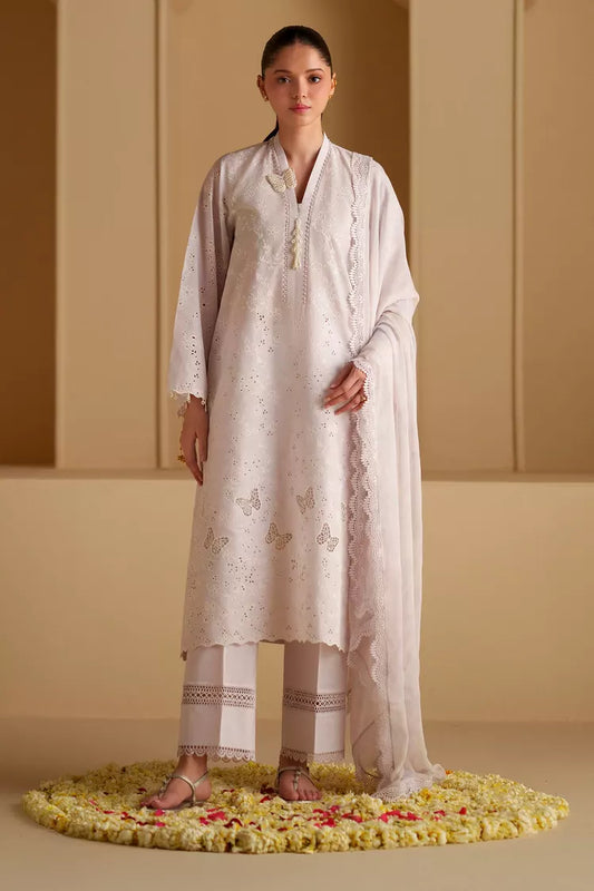 Picture of Cross Stitch - Chikankari Edit Vol 3 - Lavender White - Available at Raja Sahib