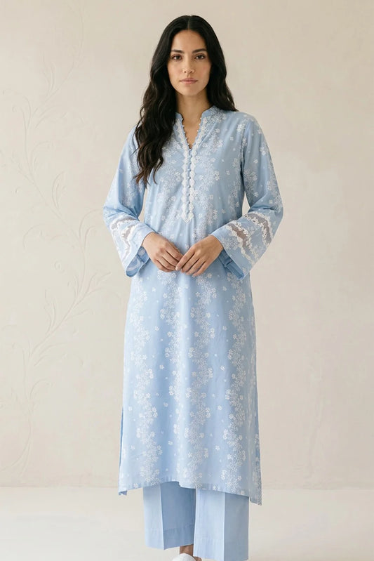Picture of Cross Stitch - Daily Unstitched Printed Lawn Vol 3 - Ethereal Blue - Available at Raja Sahib