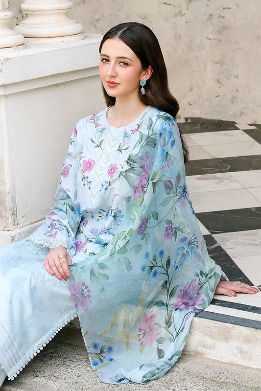 Picture of Cross Stitch - Embroidered Lawn Edit Vol 2 - Aqua Glint - Available at Raja Sahib
