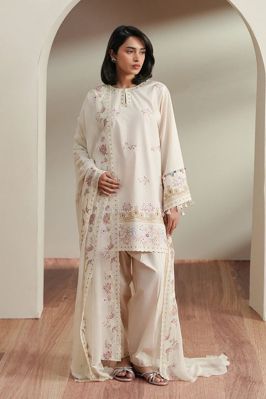 Cross Stitch - Embroidered Lawn Edit Vol 5 - Ivory Mosiac