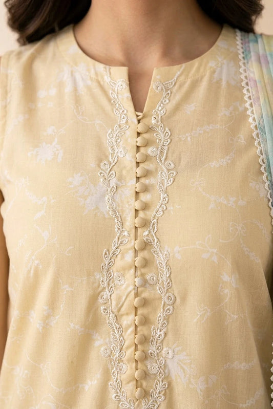Cross Stitch - Daily Unstitched Printed Lawn Vol 4 - Lemon Blossom