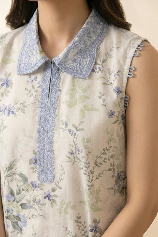 Cross Stitch - Daily Unstitched Printed Lawn Vol 4 - Shadow Teal
