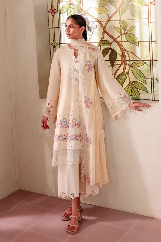 Cross Stitch - Unstitched Premium Lawn Vol 3 - Soft Coral
