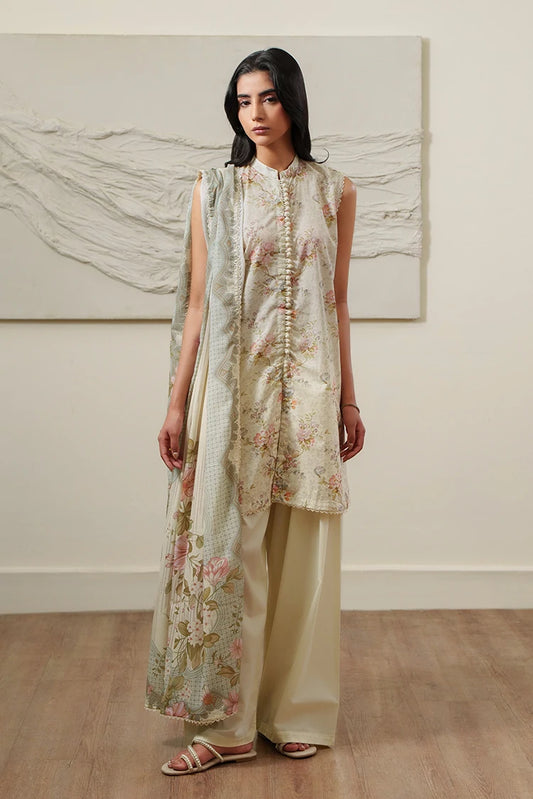 Cross Stitch - Printed Lawn Suit - 3 Piece - Vintage Aura -