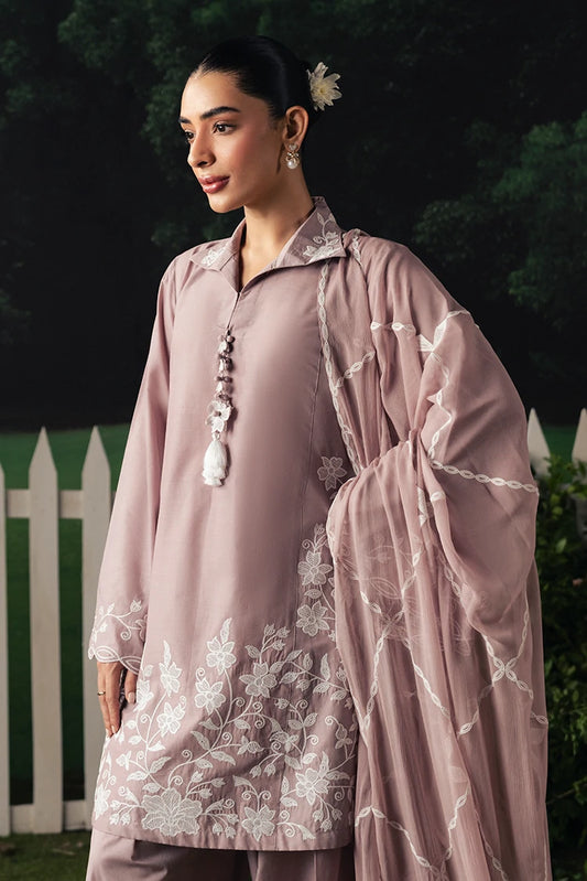 Picture of Cross Stitch - The Monsoon Edit - Unstitched - Mauve Whisper - Available at Raja Sahib